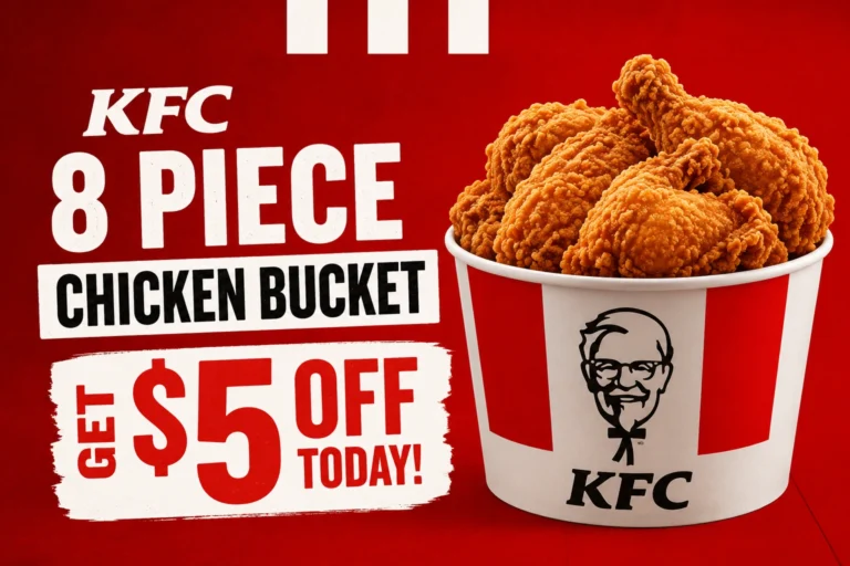 KFC 8 Piece Chicken Bucket: Get $5 Off Today!