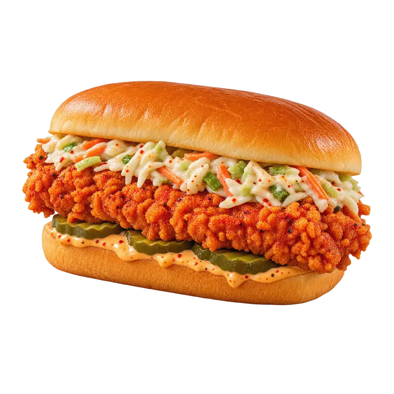 Spicy KFC Snacker with Coleslaw