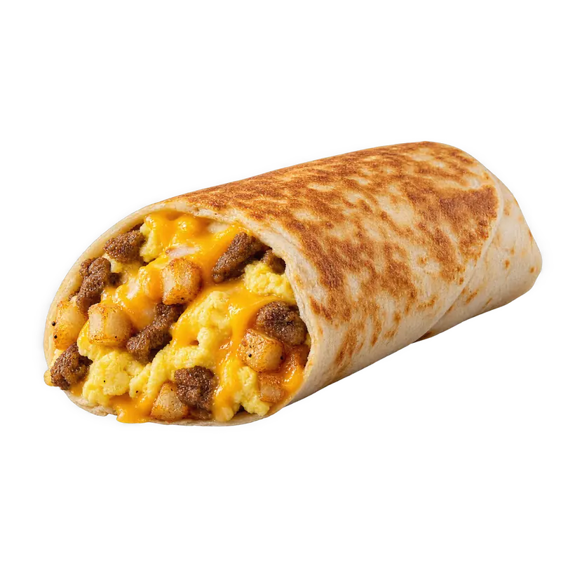 Cheesy Toasted Breakfast Burrito