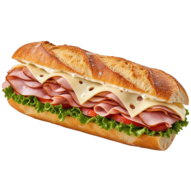 Ham & Swiss on Baguette