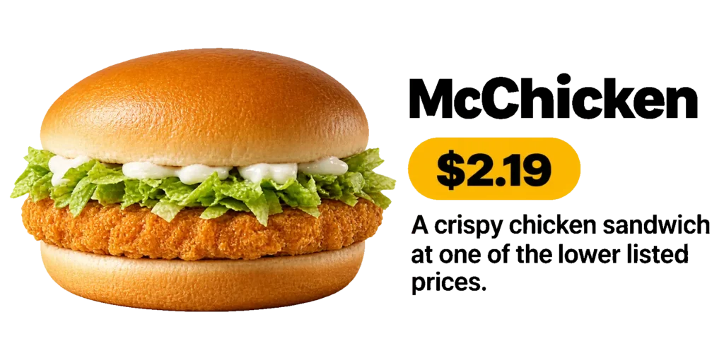 Mcchicken burger with crispy chicken and lettuce