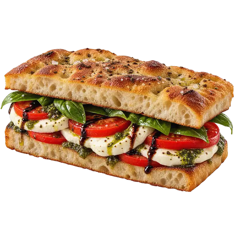 Tomato & Mozzarella on Focaccia